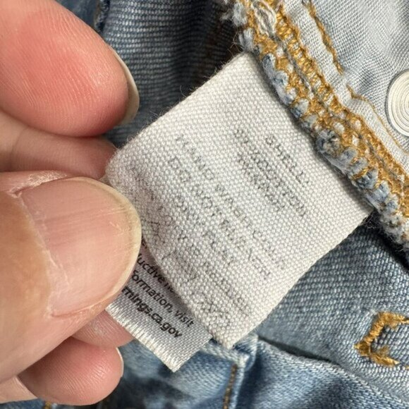 Peach Love California Denim Wide Raw Edge Bell Bottoms Flare Shredded Hem Boho S - Picture 13 of 15